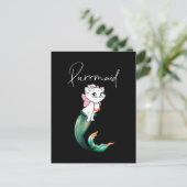Schattige Kitten Purrmaid – Leuke Zeemeermin Cat D Briefkaart (Staand voorkant)
