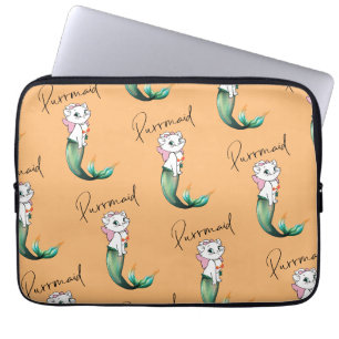 Schattige Kitten Purrmaid – Leuke Zeemeermin Cat D Laptop Sleeve