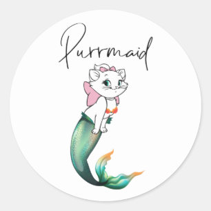 Schattige Kitten Purrmaid – Leuke Zeemeermin Cat D Ronde Sticker