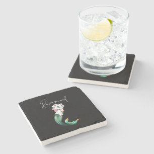 Schattige Kitten Purrmaid – Leuke Zeemeermin Cat D Stenen Onderzetter