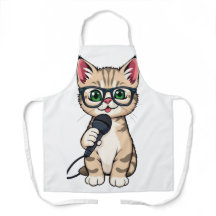 schattige Kitten Reporter Cartoon Sticker