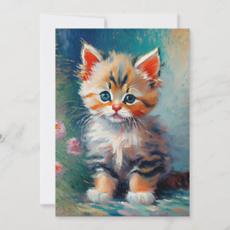 Schattige Kitten Schilderij Kaart