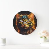 Schattige Kitten Wall Clock voor Feline fans Grote Klok (Huis)