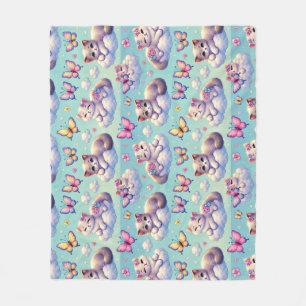 Schattige Kittens en Vlinders Fleece Deken