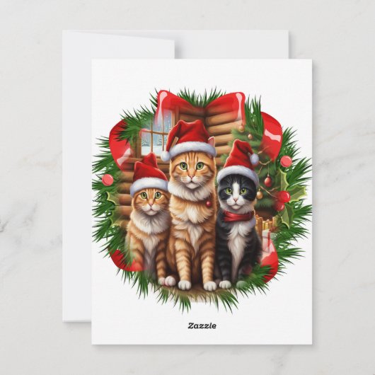 Schattige Kittens Feestdagenkaart (Achterkant)