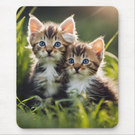 Schattige Kittens in het gras Muismat