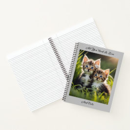 Schattige Kittens in het gras Notitieboek