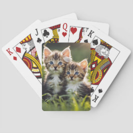 Schattige Kittens in het gras Pokerkaarten