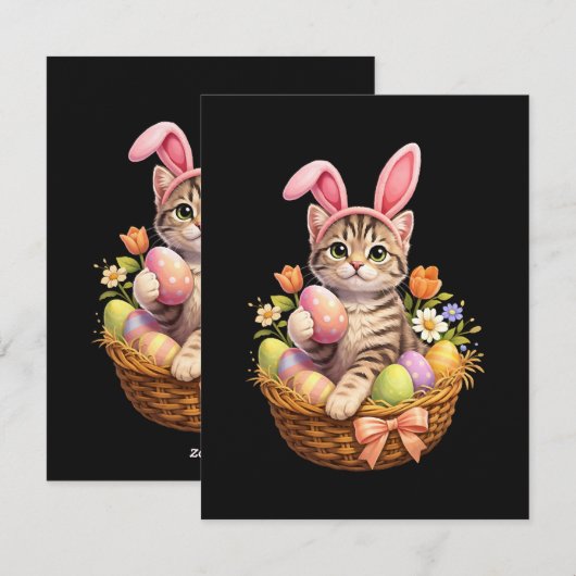 Schattige Kittens Liefhebbers Gelukkig Pasen Kat Feestdagenkaart (Voorkant / Achterkant)