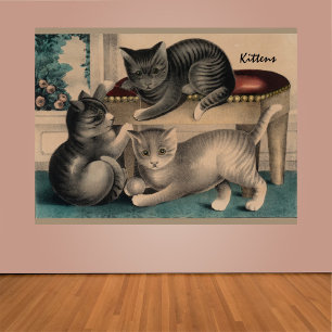 Schattige Kittens Lithograaf Poster