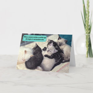 Schattige Kittens Veel poten Gelukkige verjaardag Kaart