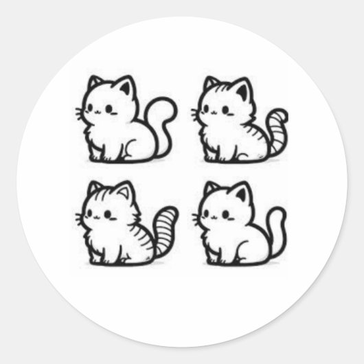 schattige kittensticker ronde sticker (Voorkant)
