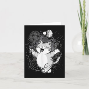 Schattige Kitty Badminton Speler Shuttle Kaart