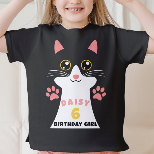 Schattige Kitty Cat Kind's Verjaardagsfeest T-shirt