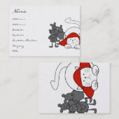 Schattige Kitty Cat Mice Visitekaartjes Rood Pet (Voorkant / Achterkant)