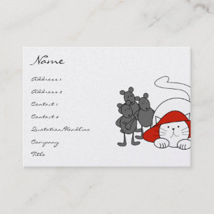 Schattige Kitty Cat Mice Visitekaartjes Rood Pet