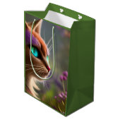 Schattige Kitty cat, Turquoise Eyes Medium Cadeauzakje (Achterkant Gekanteld)