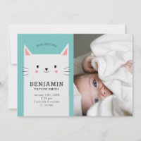 Schattige Kitty Kat Baby Foto Jongen Geboorte