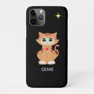 Schattige Kitty Kat en Ster op Zwart iPhone 11 Pro Hoesje