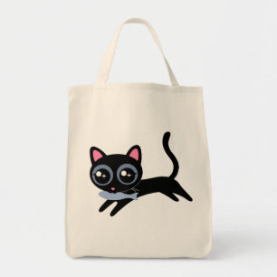 Schattige Kitty Kat met Vis Cadeau voor Meisjes Tote Bag