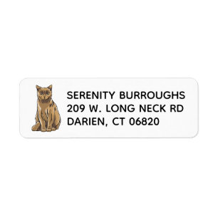 Schattige Kitty Kitten Cartoon Bruine Kat Etiket