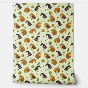 Schattige Kiwi vogelpatroon Behang