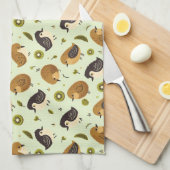 Schattige Kiwi vogelpatroon Theedoek (Quarter Fold)