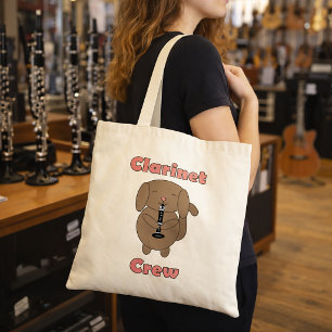 Schattige Klarinet Crew Bruine Hond Puppy Tote Bag
