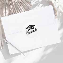 Schattige klas van afgestudeerden met zwarte afstu ronde sticker