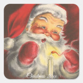Schattige Klassieke Kerstman Kerstmis Vierkante Sticker (Voorkant)