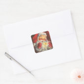 Schattige Klassieke Kerstman Kerstmis Vierkante Sticker (Envelop)