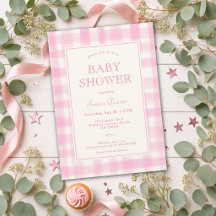 Schattige Klassieke Roze Handgetekende Gingham Bab