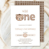 Schattige klein Beer wild op een 1e verjaardag Kaart