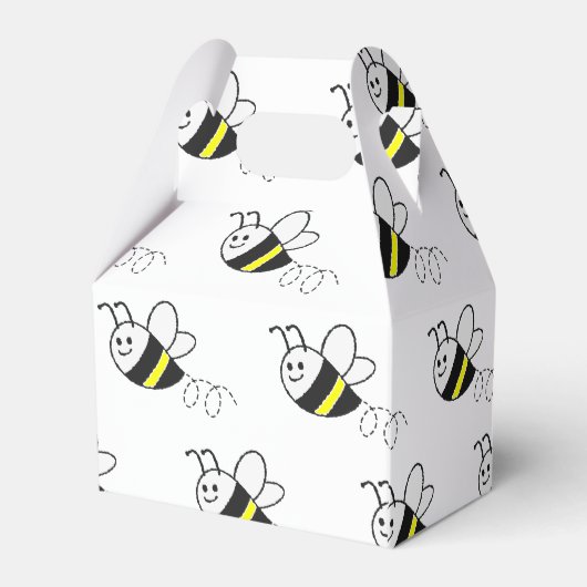 Schattige klein bijenpatroon wit Baby shower Bedankdoosjes (Achterkant)