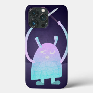 Schattige klein blauw monster iPhone 13 pro hoesje