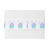 Schattige klein blauw monster uitnodigingen wikkel (Achterkant Voorbeeld)