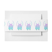 Schattige klein blauw monster uitnodigingen wikkel (Voorkant Voorbeeld)