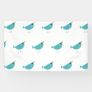 Schattige klein blauw vogeltje spandoek
