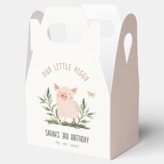 Schattige klein Boerderij Varkensvlinder Kinderen  Bedankdoosjes (Geopend)