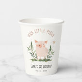 Schattige klein Boerderij Varkensvlinder Kinderen Papieren Bekers (Achterkant)