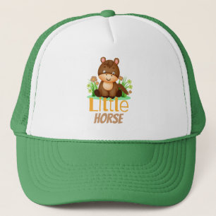 Schattige klein bruin paard trucker pet