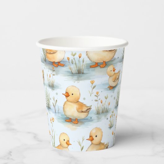 Schattige klein eendspatroon papieren bekers (Achterkant)
