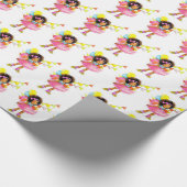 Schattige klein meisje cadeaupapier (Hoek)