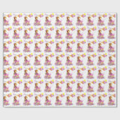 Schattige klein meisje cadeaupapier (Vlak)