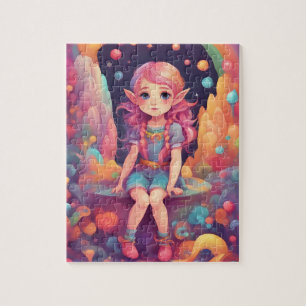 Schattige klein meisje elf legpuzzel