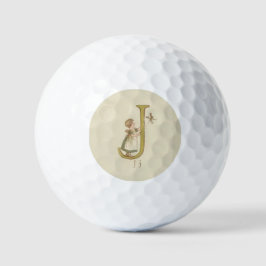 Schattige klein meisje letter J Golfballen