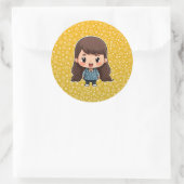 Schattige klein meisje sticker (Tas)