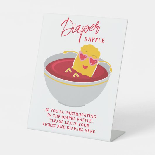 Schattige klein nugget meisje Baby shower luier ra Reclamebord Met Voetstuk (Voorkant)