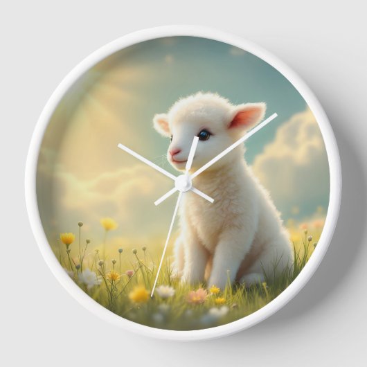 Schattige klein paaslam in een bloemenweidekwekeri (Voorkant)