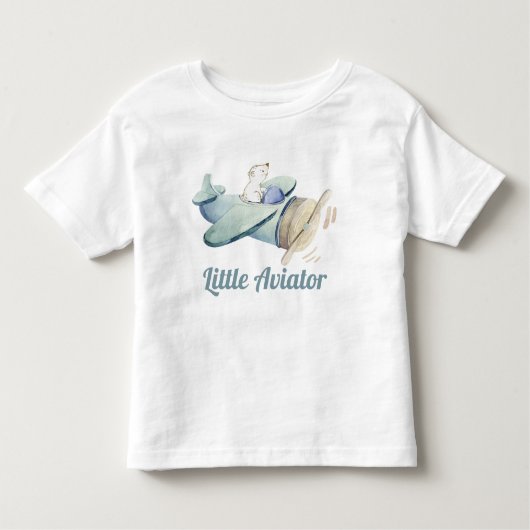 Schattige klein vlieger Beer vliegend vliegtuig Kinder Shirts (Voorkant)